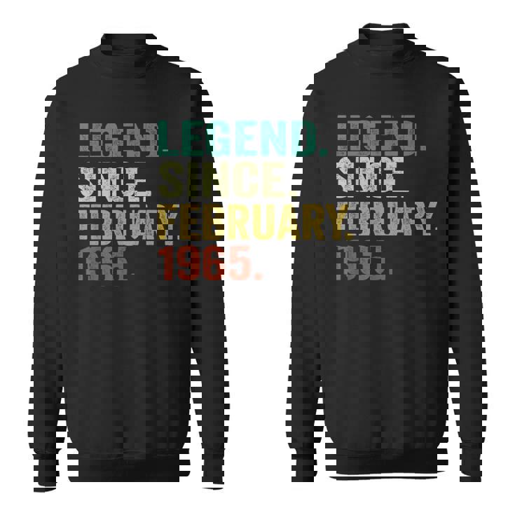 60 Years Old Legend Since February 1965 60Th Birthday Sweatshirt
