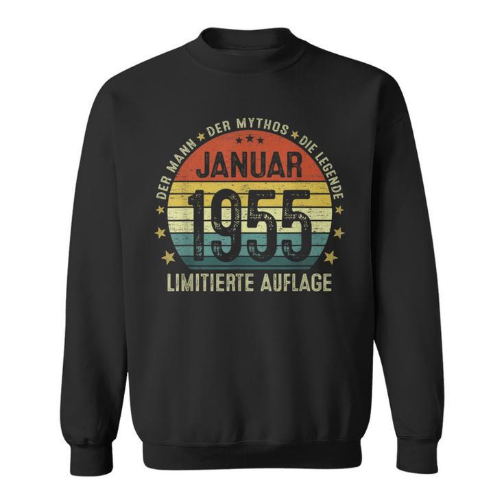 70Th Birthday January 1955 Man Myth Legend Sweatshirt