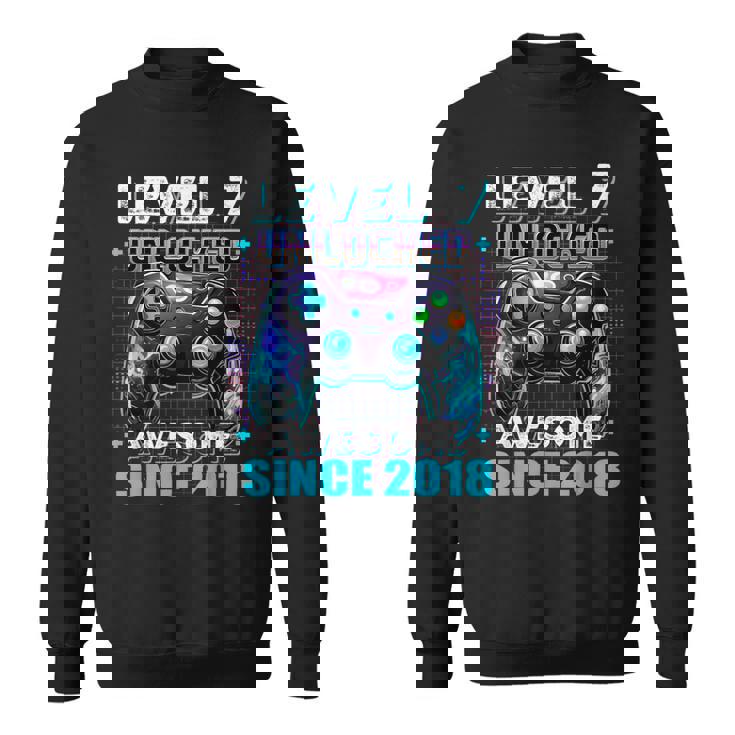 7Th Birthday Boy Level 7 Gamer 7 Year Video Game Party Sweatshirt