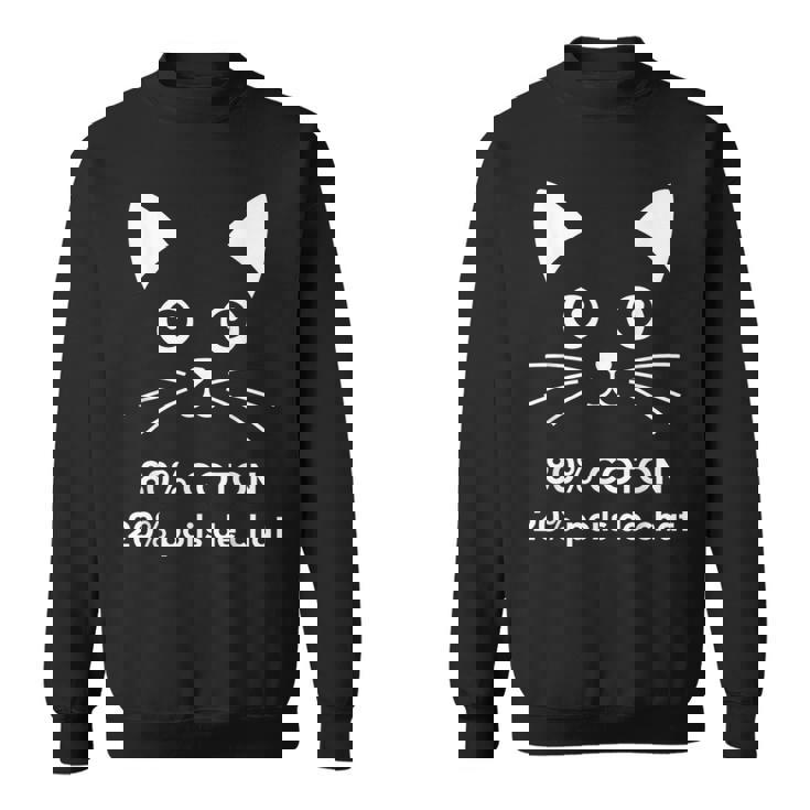 80 Coton 20 Poils De Chat Humour Sweater e