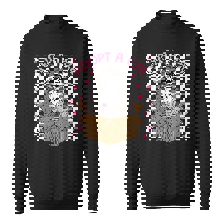 Adopt A Cat Team - Cute Opossum & Raccoon Themed Small Sweatshirt