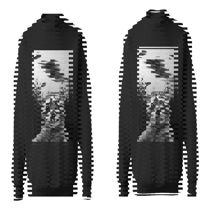 Alien UFO Raccoon Sweatshirt - Quirky & Fun Unisex Pullover