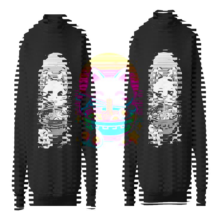 Anime Cat Eating Ramen Japanese Ramen Cat Japan Sweatshirt