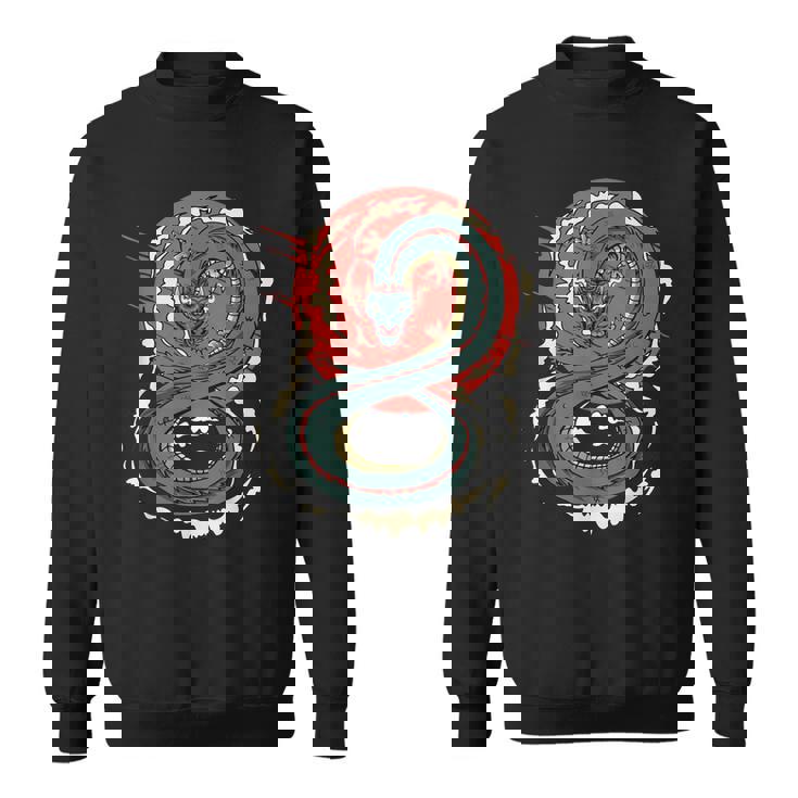 Art Japonais Kanji Dragon Japonais Sun Streetwearintage Rétro Sweater e