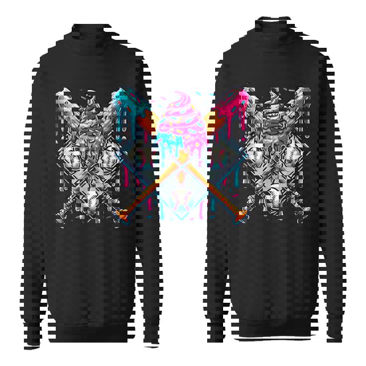 Baseball Drip For Boys Ice Cream Drip Youth Boys Baseball Sweatshirt