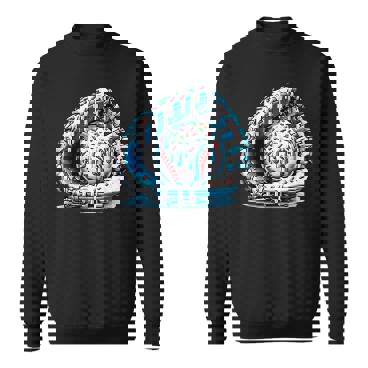 Baseball Drip Ice Cream Sprinkles Baseball Glove Sweatshirt