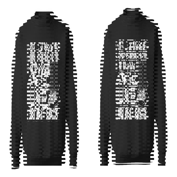 Bassist Musique Drôle Unieil Homme Avec Une Guitare Basse Sweater e