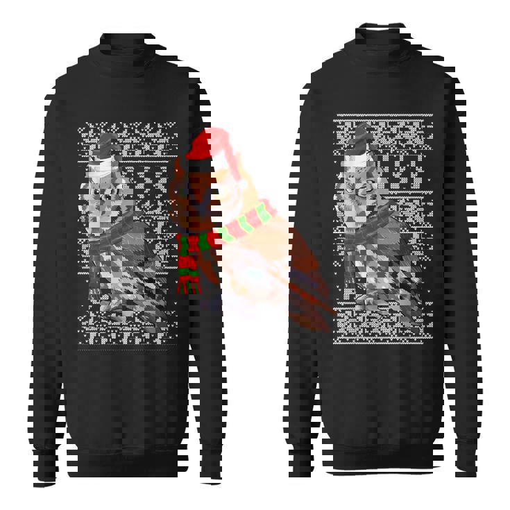 Bird Xmas Santa Hat Eastern Screech-Owl Ugly Christmas Sweatshirt