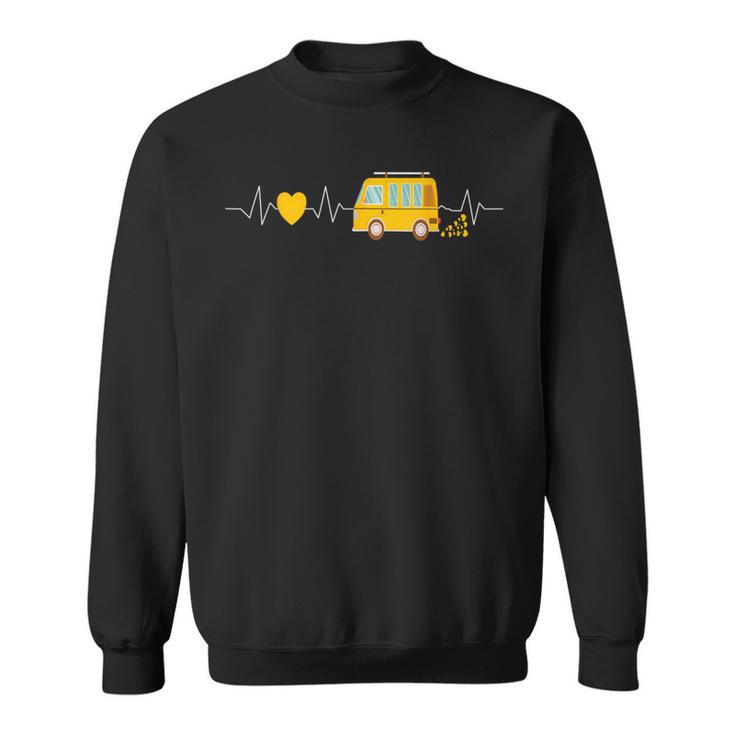 Campingan Boxenwagen Heartbeat Ecg Camper Sweatshirt