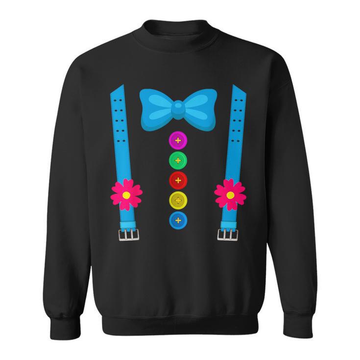 Carnival Costume Clown Fancy Dress Costume With Braces Bow Tie Sweatshirt