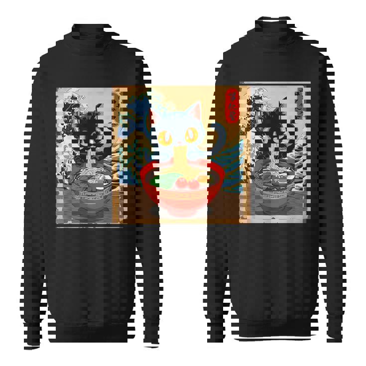 Cat Anime Kawaii Cat Ramen Japanese Graphic Sweatshirt