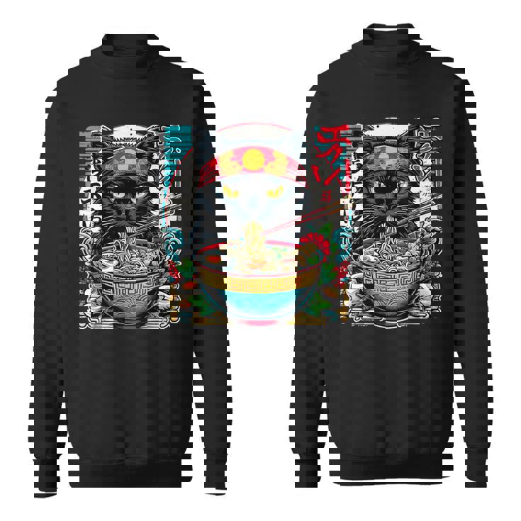 Cats Ramen Noodle Japanese Anime Kawaii Cat Sweatshirt