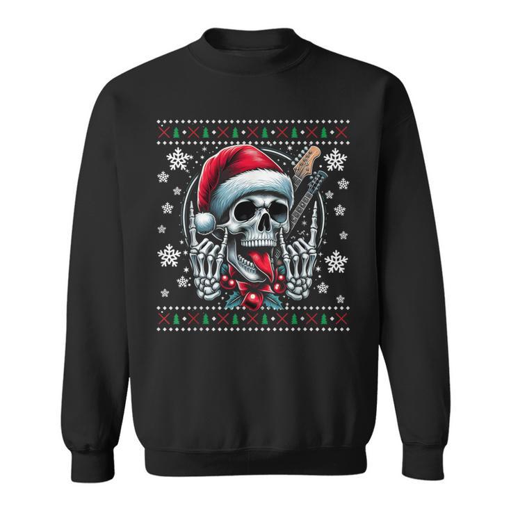 Christmas Skull Ugly Christmas Heavy Xmas Skeleton Sweatshirt