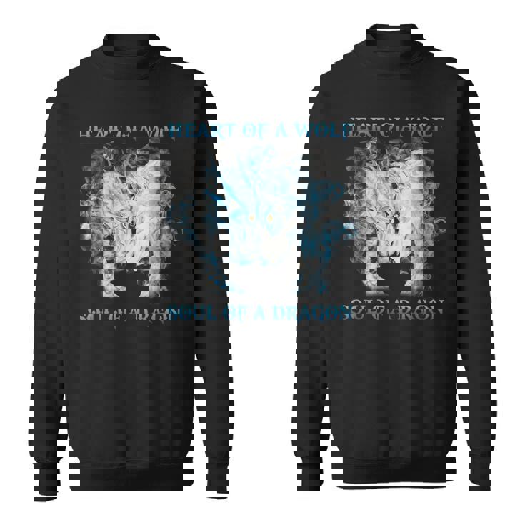 Coeur De Loup Âme D'un Dragon Dragon Cool Loup Guerrier Sweater e