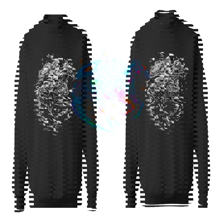 Cool Galaxy Jockey Astronaute Sur Les Courses Hippiques Sweater e