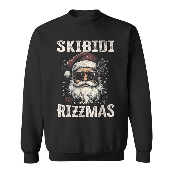 Cool Santa Claus With Sunglasses Skibidi Rizzmas Sweatshirt