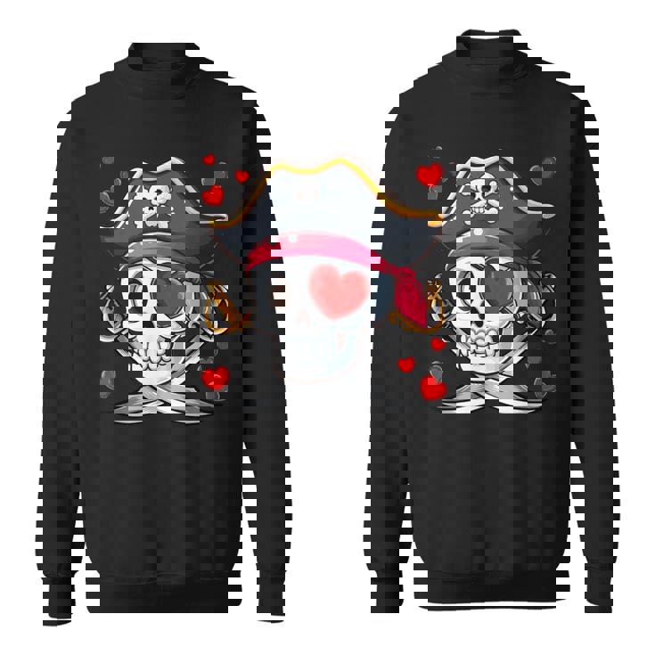 Corazones De Sanalentín Con Forma De Calavera De Pirata Lindos Corazones Familiares Y Niños Pequeños Camisa de entrenamiento
