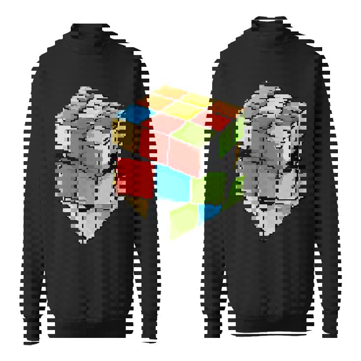 Cube Rétro Pixel Rubik Multicolore Cadeau Sweater e