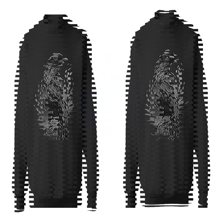Cuervo Negro Gótico Con Estampado De Cuervo Camisa de entrenamiento