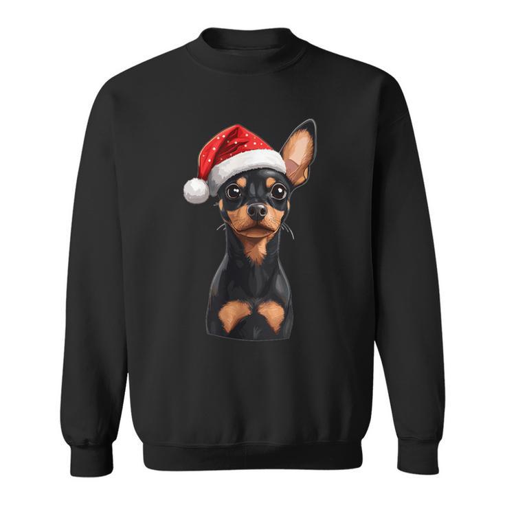 Cute Miniature Pinscher Dog Christmas Merry Xmas Graphic Sweatshirt