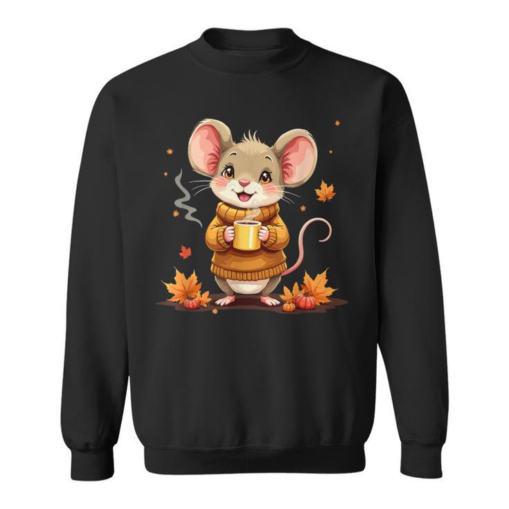 Cute Mouse With Autumn Graphic Sweatshirt