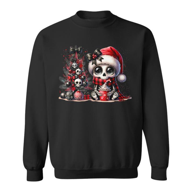 Cute Skeleton Skull Christmas Gothic Christmas Tree Sweatshirt