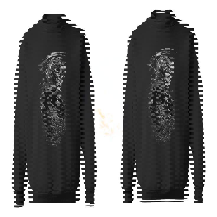 Cyberpunk Grim Reaper Con Guitarra Eléctrica Rock Heavy Metal Camisa de entrenamiento