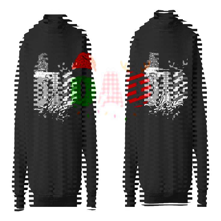 Dad Claus Xmas Christmas Lights Pajama Family Matching Sweatshirt