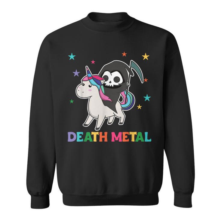 Death Metal Rock Music Death Riding Unicorn Unicorns Sweatshirt