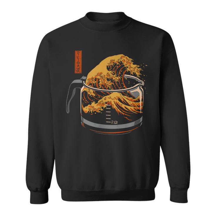 Die Große Welle Des Kaffees Sweatshirt