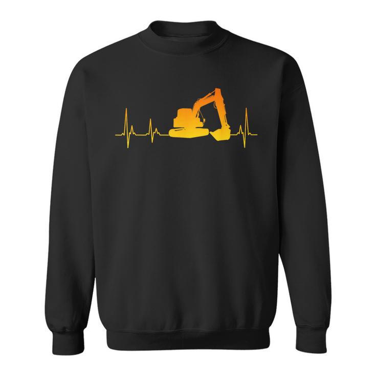 Digger Driver Digger Driver Heartbeat Ecg Heart Rate Sweatshirt