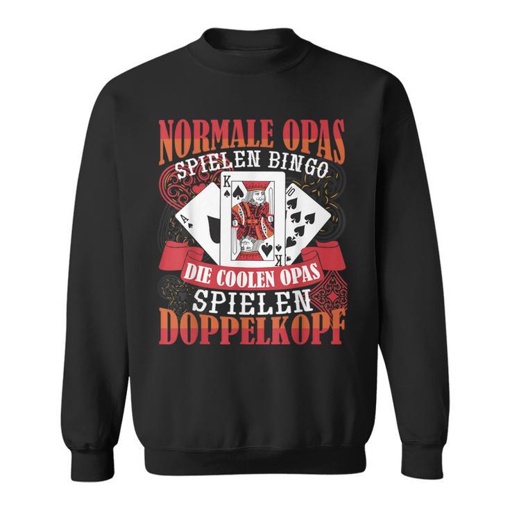 Double Head Grandpa Normal Grandpa Playing Bingo Sweatshirt