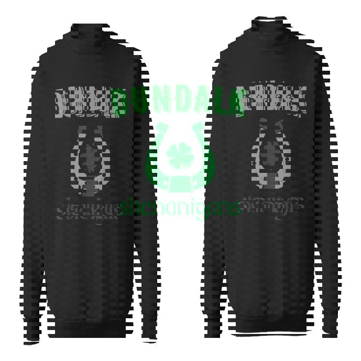 Dundalk Shenanigans St Patrick's Day Lucky Horseshoe Clover Sweatshirt
