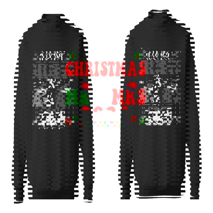 Our First Christmas As Mr And Mrs Married Couple Pajamas Sweatshirt