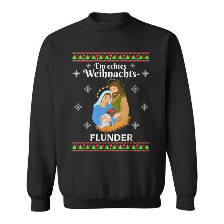 Flunder Fish Christmas Wonder Fishing Baltic Sea North Sea Sweatshirt