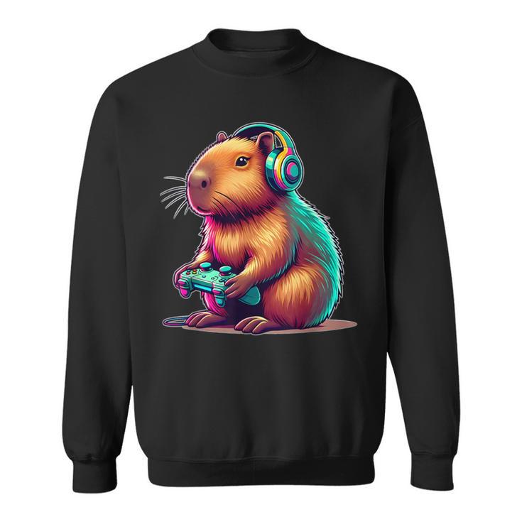 Capybara Gamerideo Games Lovers Capybara Sweatshirt