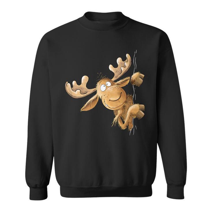 With Cartoon I Elk Wild Animal Motif Sweatshirt