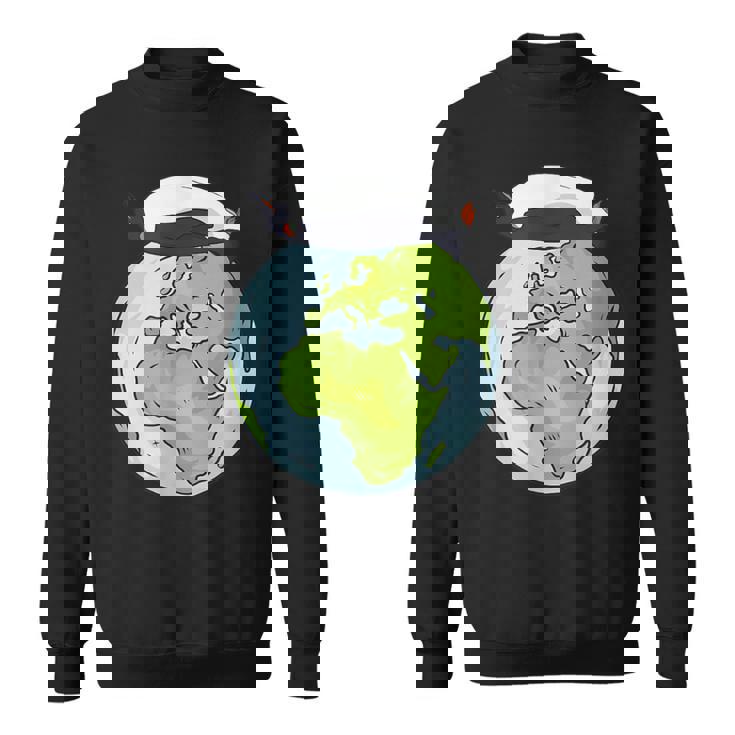 Lying Penguin Protection Earth Day Sweatshirt