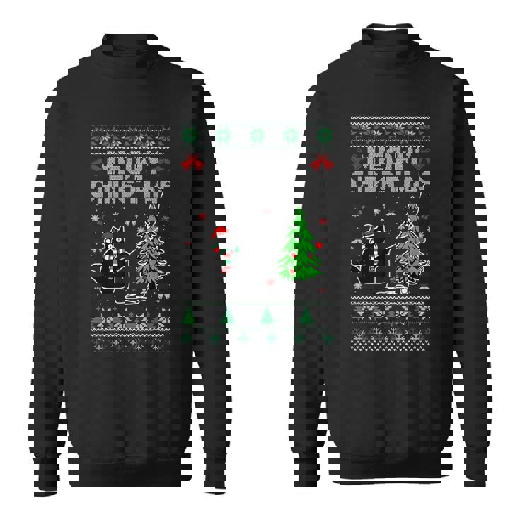 Meowy Christmas Cats Lovers Ugly Xmas Holiday Sweater Sweatshirt