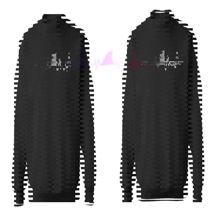 Genderfluid Shark Fin Heartbeat Queer Pride Flag Shark Lover Sweatshirt