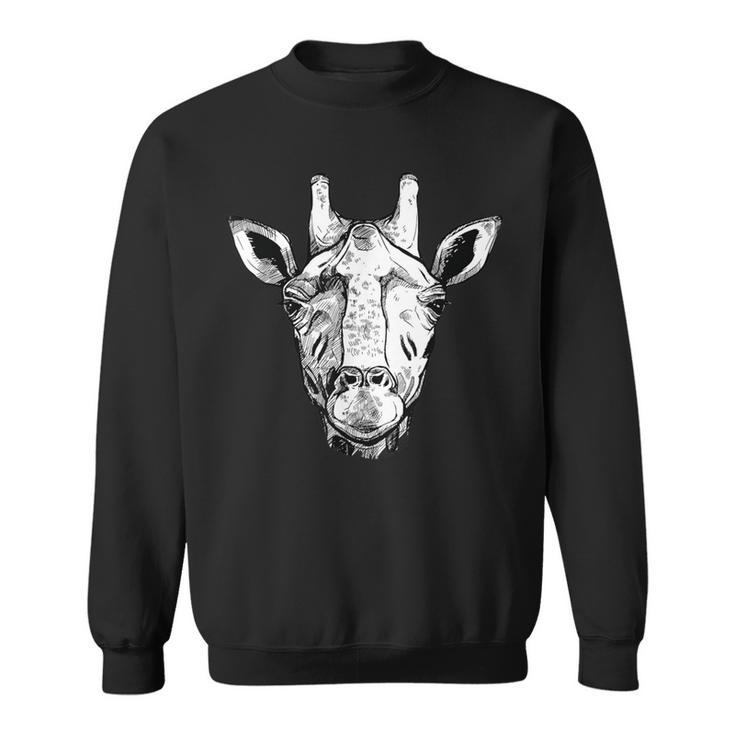 Giraffe Face Tshirt & Giraffe Sketch Animal Art Sweatshirt