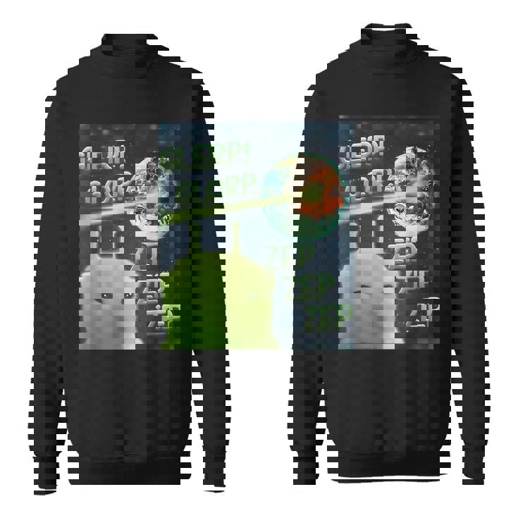 Glerp Glorp Alien Cat Meme Brainrot Costume Sweatshirt
