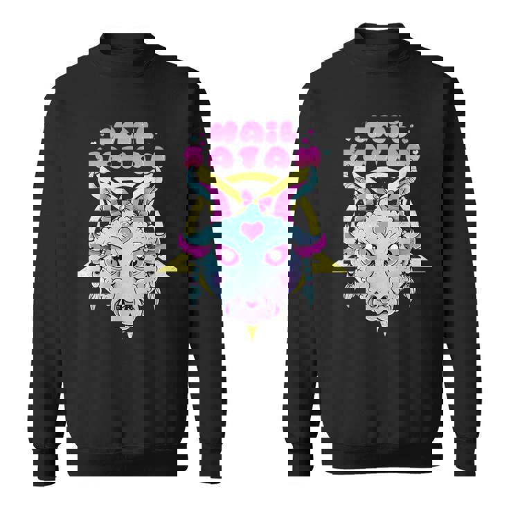Hail Satan Goat Pentagram Kawaii Pastel Goth Gothiqueêtements Sweater e