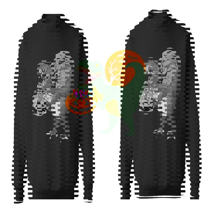 Halloween Dinosaur Pumpkin Scary T Rex Boy Kid Dino Sweatshirt