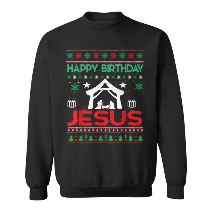 Happy Birthday Jesus Ugly Christmas Jumper Sweatshirt