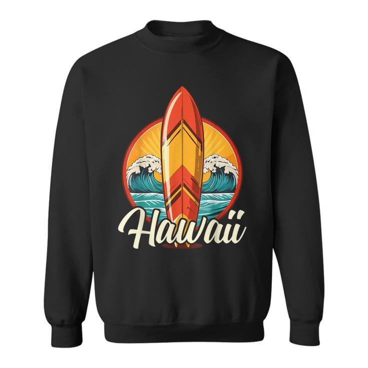 Hawaii Surfing Outfit Aloha Surfboard Retrointage Beach Sweatshirt