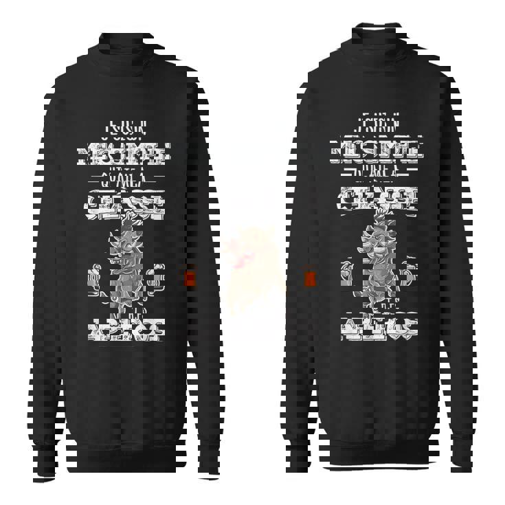 Homme Humour Chasseur Sanglier J'aime La Chasse Et L'apéro Sweater e