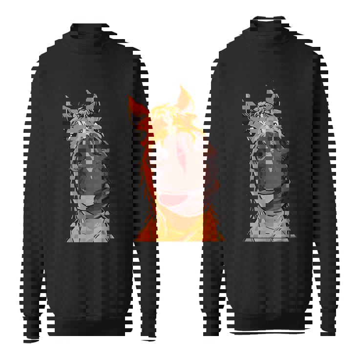 Horse Face Close Up Rider Horse Riding Sweatshirt