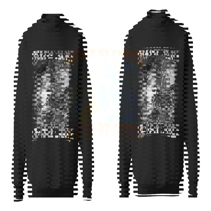 Human By Chance Alpha By Choice Wolf Alpha Men Sweatshirt