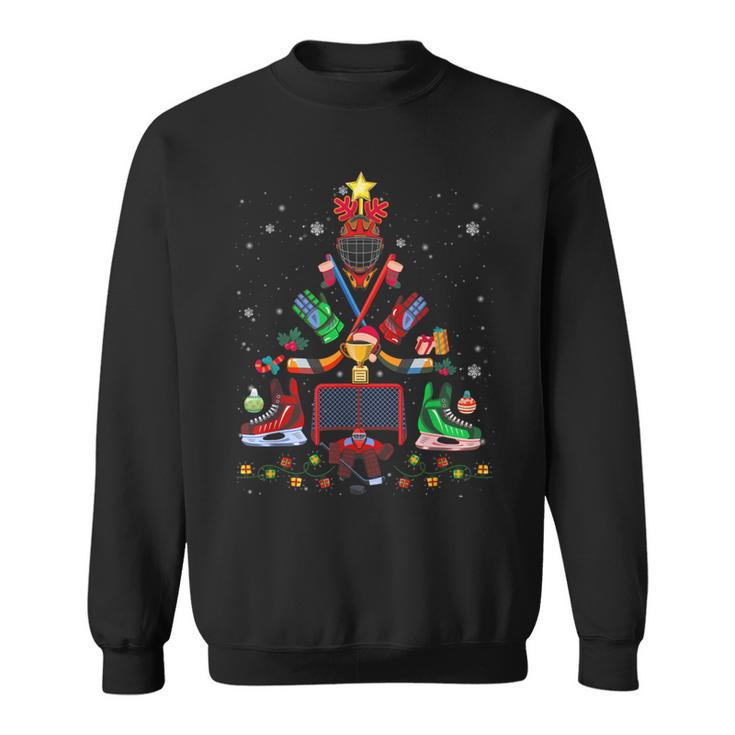 Ice Hockey Christmas Tree Decoration Xmas Sweatshirt